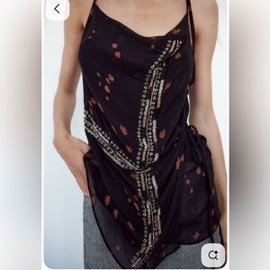 Zara top with beading - NWOT, size M